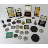 An interesting collection of Historic Medallions, including Victorian silver awards and