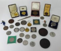 An interesting collection of Historic Medallions, including Victorian silver awards and