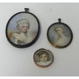 Three 19th century and later portrait miniature paintings.