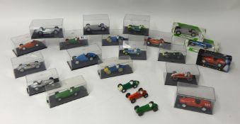 A collection of old racing model cars including Mobil Mercedes-Benz W154, Mobil Benetton F1,(22)