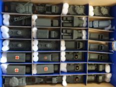 A collection of Lesney Matchbox Series diecast models (26), blue tray contents.