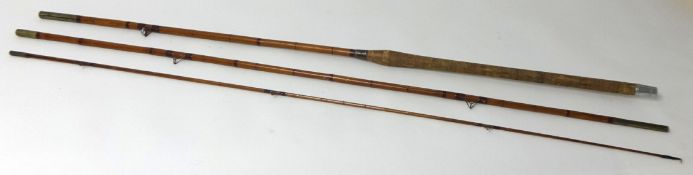 An old three piece cane fishing rod Tunbridge Wells Rods