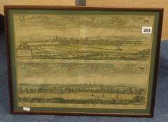 19th Century map, The Prospect of Oxford, 32cm x 46cm
