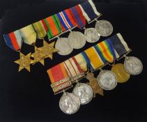Two generations of family medals to include a set of six awarded to F.KING Royal Navy comprising
