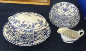 A 23 piece 'Delft' blue and white dinner service.