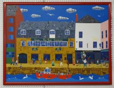 Brian Pollard - 'The Ship Tavern' a large and impressive original acrylic on canvas, signed, 92cm