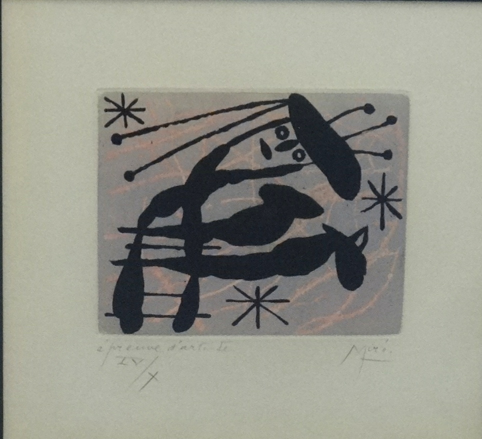 Joan Miro (1893-1983) 'La Battue d’ Aurore' etching print, signed and numbered IV / X in pencil, - Image 2 of 2