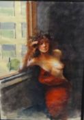 Robert Lenkiewicz (1941-2002) ) signed watercolour 'Esther At The Window', signed and titled to base