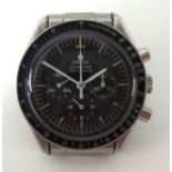 Omega, a Gents Speedmaster Professional stainless steel watch, 'First Watch on the Moon'.