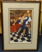 Beryl Cook (1926-2008) signed print 'Tango Bar Sur', edition number 188/650, 50cm x 30cm.