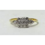 An 18ct diamond cluster set ring, comprising nine eight cut diamonds, total weight approx 0.16