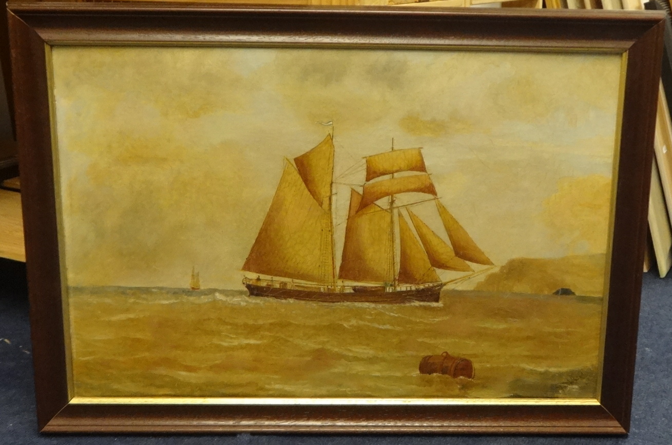 John Wilson - oil on canvas 'Mary Stewart, Ship' signed, 40cm x 60cm.