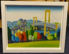 Ralph Spiller (1934-2011) a triptych 'Plymouth Views', each 50cm x 60cm (including frame).