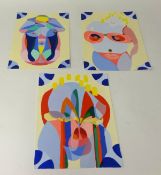 James Rawlings (Contemporary Westcountry Artist) three original abstract paintings, acrylic on
