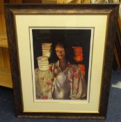 Robert Lenkiewicz (1941-2002) 'Anna with Paper Lanterns' signed limited edition print, number 130/