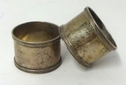A pair of Geo V silver napkin rings, circa 1914.