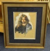 Robert Lenkiewicz (1941-2002) 'Study of Belle' gouache, signed , titled and dated 1973 to the image,