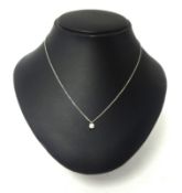 Tiffany & Co, a fine diamond pendant necklace, the round brilliant cut diamond, approx .32 ct,
