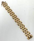 A 9ct bracelet, heavy gold open links, approx 83.10g, 18.50 x 1.50cm.