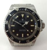 Rolex, a rare Gents stainless steel, 1960's Submariner, Divers wrist watch, Model
