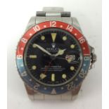 Rolex, a Gents stainless steel 1977 GMT Master, Oyster Perpetual, Model 1675, case number 5348193.