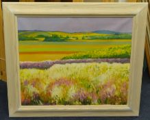 Ralph Spiller (1934-2011) 'Lavender Fields' oil on canvas, 50cm x 60cm.