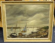 Phillipa Leigh 'Brancaster Bay, Norfolk' oil on canvas, signed, 50cm x 60cm.