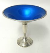 A Towles Sterling silver and enamelled comport, height 16cm.