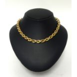 A 9ct gold rope twist necklace, approx 48.30g.