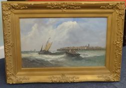 A late Victorian gouache painting Coastal Scene,