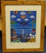 Brian Pollard 'Tamar Bridge, 2001' signed small print 26cm x 20cm, and another print (2)