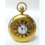 An 18ct gold half hunter pocket watch, with inscription to case and inside including 'to Baron