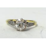 An 18ct diamond set solitaire ring, approx. .50 carat, size N.