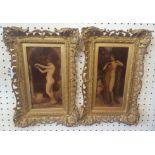Pair of photographic type pictures in gilt frames, 24cm x 11cm