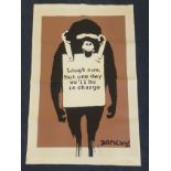 After Banksy 'Laugh Now But One Day We Will Be In Charge' print on wove paper, 92cm x 59cm.