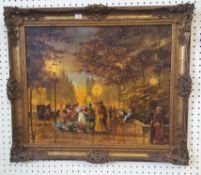 Set of six Dickens scenes after Ludovice, 17cm x 29cm t/w a modern oil painting by A.S. Harper,