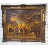 Set of six Dickens scenes after Ludovice, 17cm x 29cm t/w a modern oil painting by A.S. Harper,