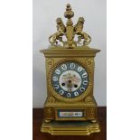 French clock with a German movement, with key and pend, approx 46cm