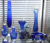 Collection of blue glass (approx 16)
