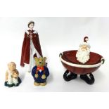 A Royal Worcester figure 'In Celebration of The Queens 80th Birthday 2006', two 1996 Wade Membership