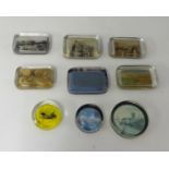 Nine flat scenic paper weights including Plymouth pier (9)