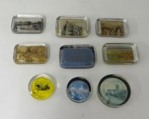 Nine flat scenic paper weights including Plymouth pier (9)