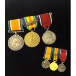 Various great war medals and ribbons too Lieut.F.Holland, Major F Holland and miniatures, 1914