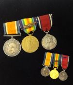 Various great war medals and ribbons too Lieut.F.Holland, Major F Holland and miniatures, 1914