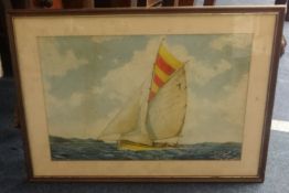 A 19th century naïve watercolour sailing ship and another paintings (2)