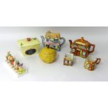 Collection of china ware including seven dwarfs toast rack, Beauty and the Beast butter dish etc