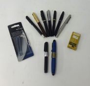 Collection of various fountain and other pens.