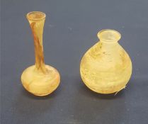 Two small glass vases, possibly Roman, tallest 11cm