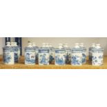 Collection of blue and white Spode Blue Room Collection spice jars (18)