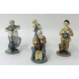 Irish wade porcelain figure of Widda Cafferty, height 17cm, Little Crooked Paddy and two others (4)